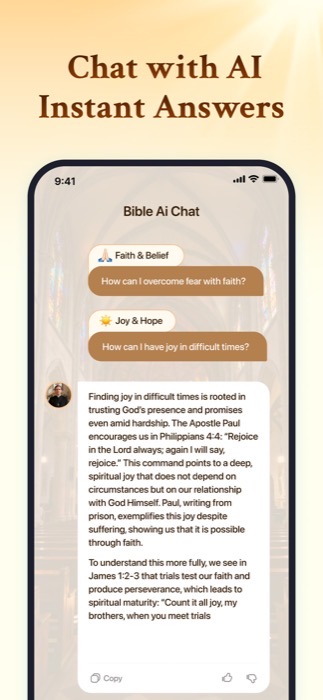 Bible: AI Chat & Daily Pray — AI chat exploring a passage of Scripture