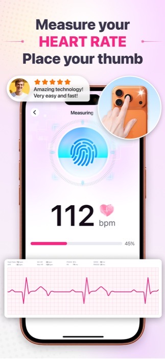 Health Monitor — measuring heart rate using the phone camera