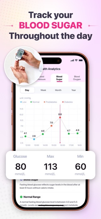 Blood sugar tracking chart